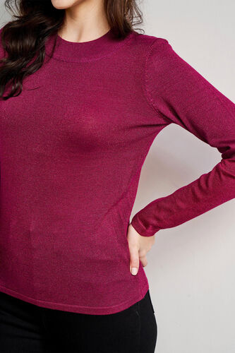 Wine Self Design Straight Top, Wine, image 6