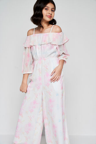 Cream and Pink with Happy-go-lucky Jumpsuit, Cream, image 4