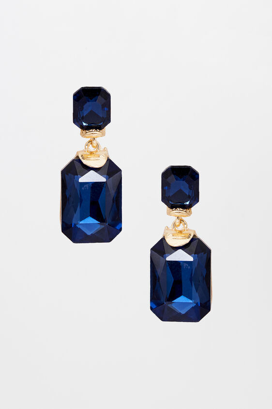 Blue Alloy and Brass Earring, , image 1