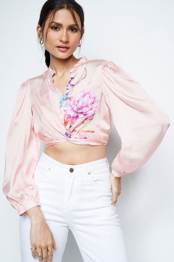 Twinkle and Shine Crop Top, Peach, image 7
