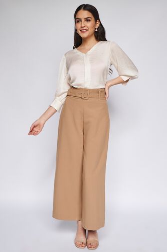 5 - Cream Solid Straight Top, image 6
