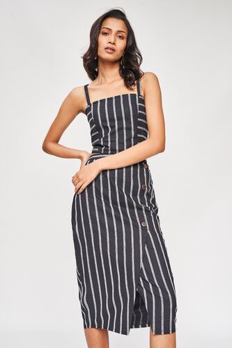 1 - Black Striped Cropped Co-Ordinate Set, image 1