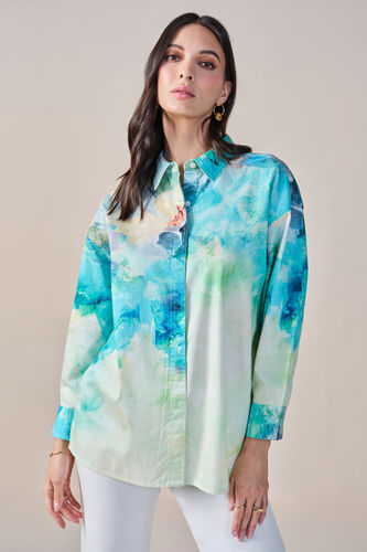 Ocean Rhythm Cotton Shirt, Multi Color, image 3