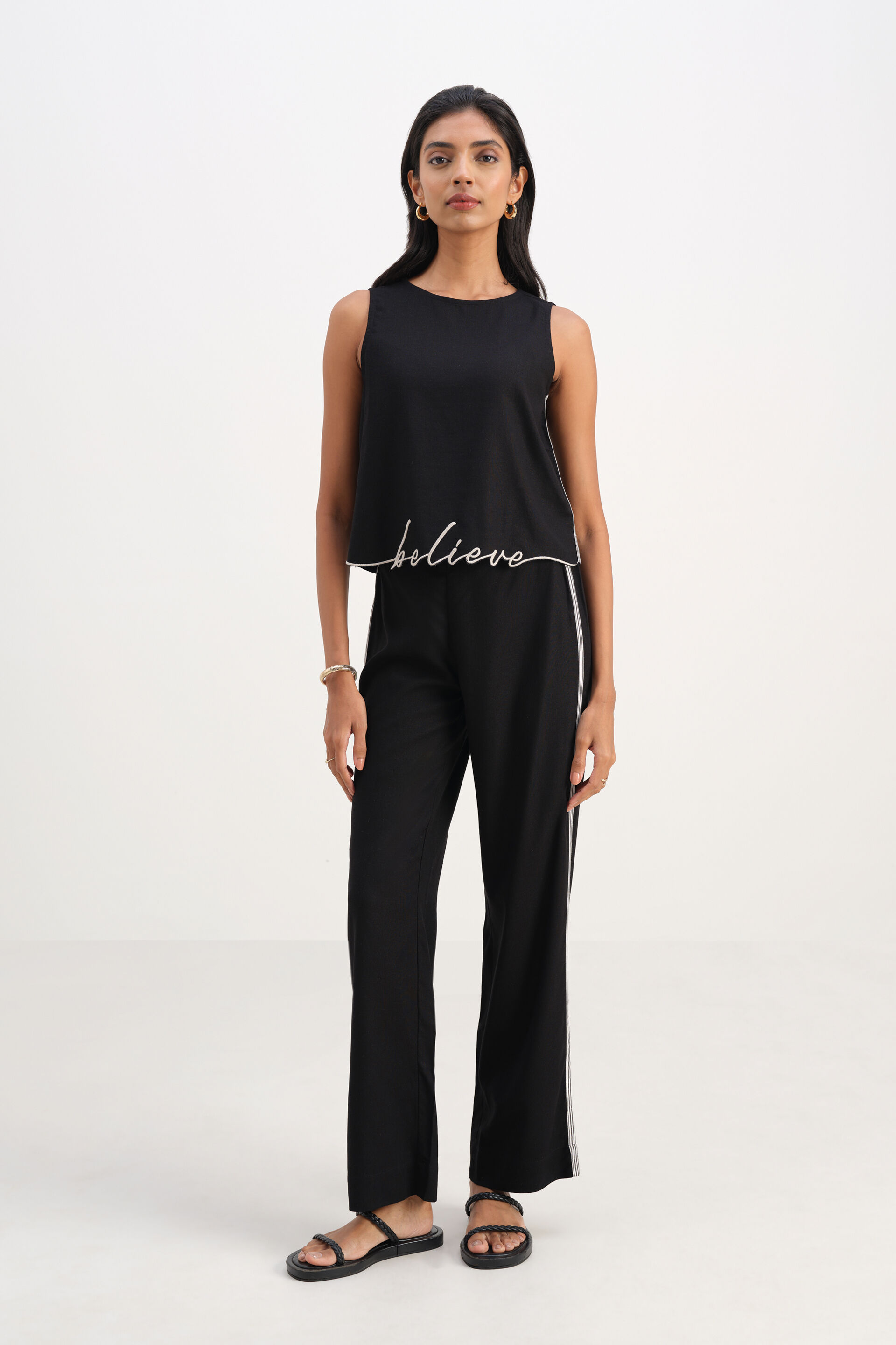 Obsidian Embroidered Co-ord Set, Black, image 1