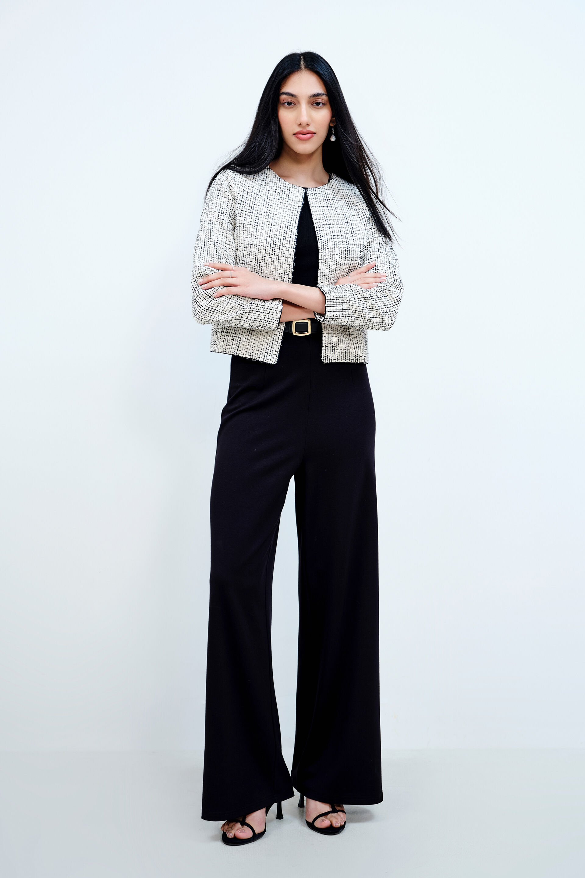 Black &amp; White Tweed Jacket