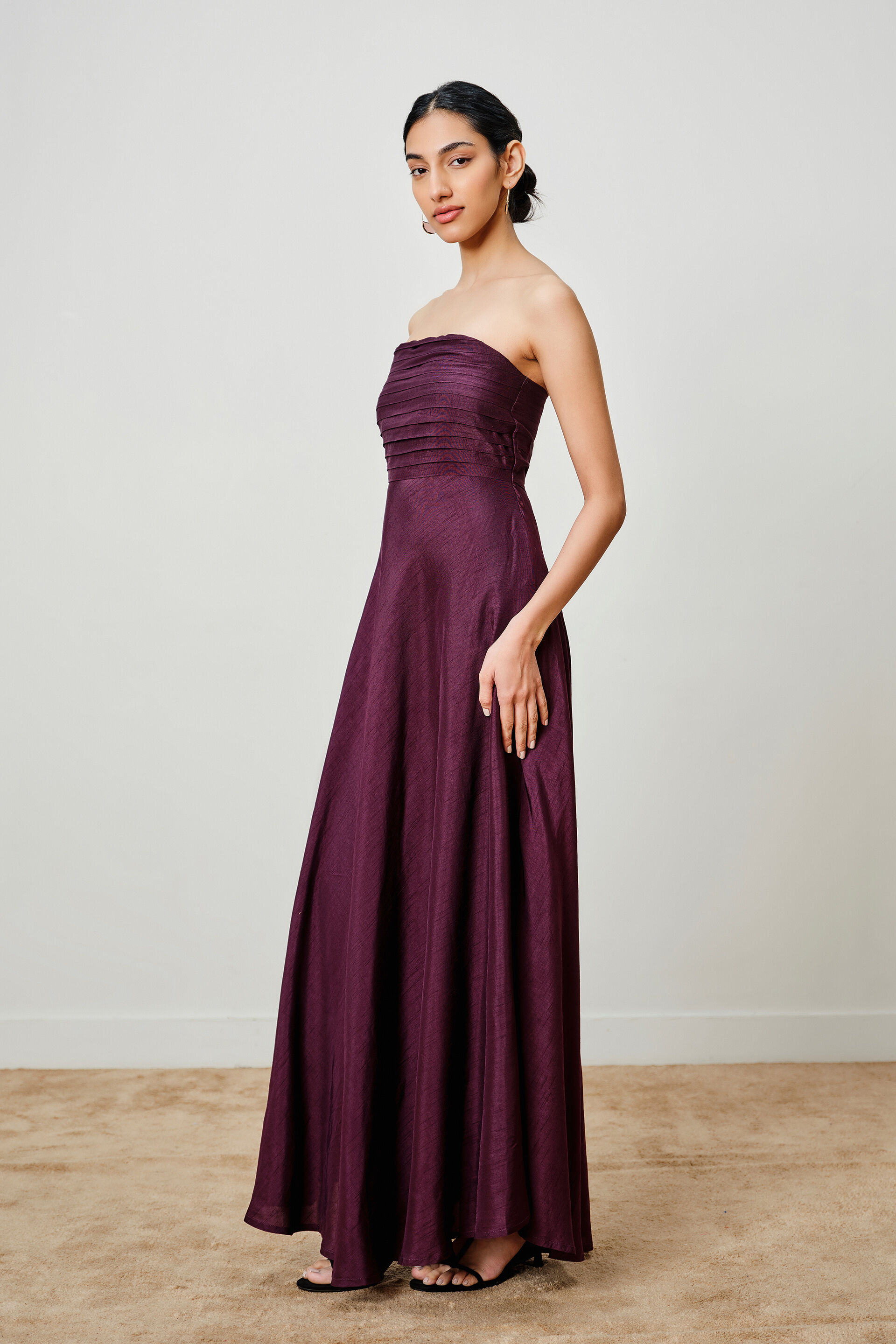 Aura Aubergine Tube Dress, Aubergine, image 3