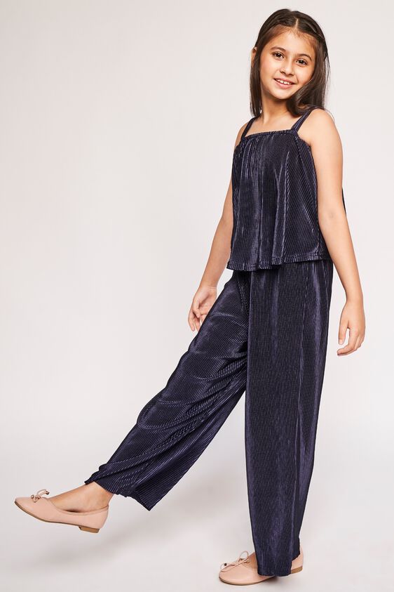 Navy Blue Solid Straight Set, Navy Blue, image 2