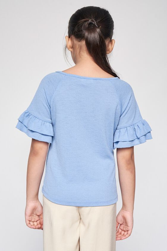 5 - Blue Solid Straight Top, image 5