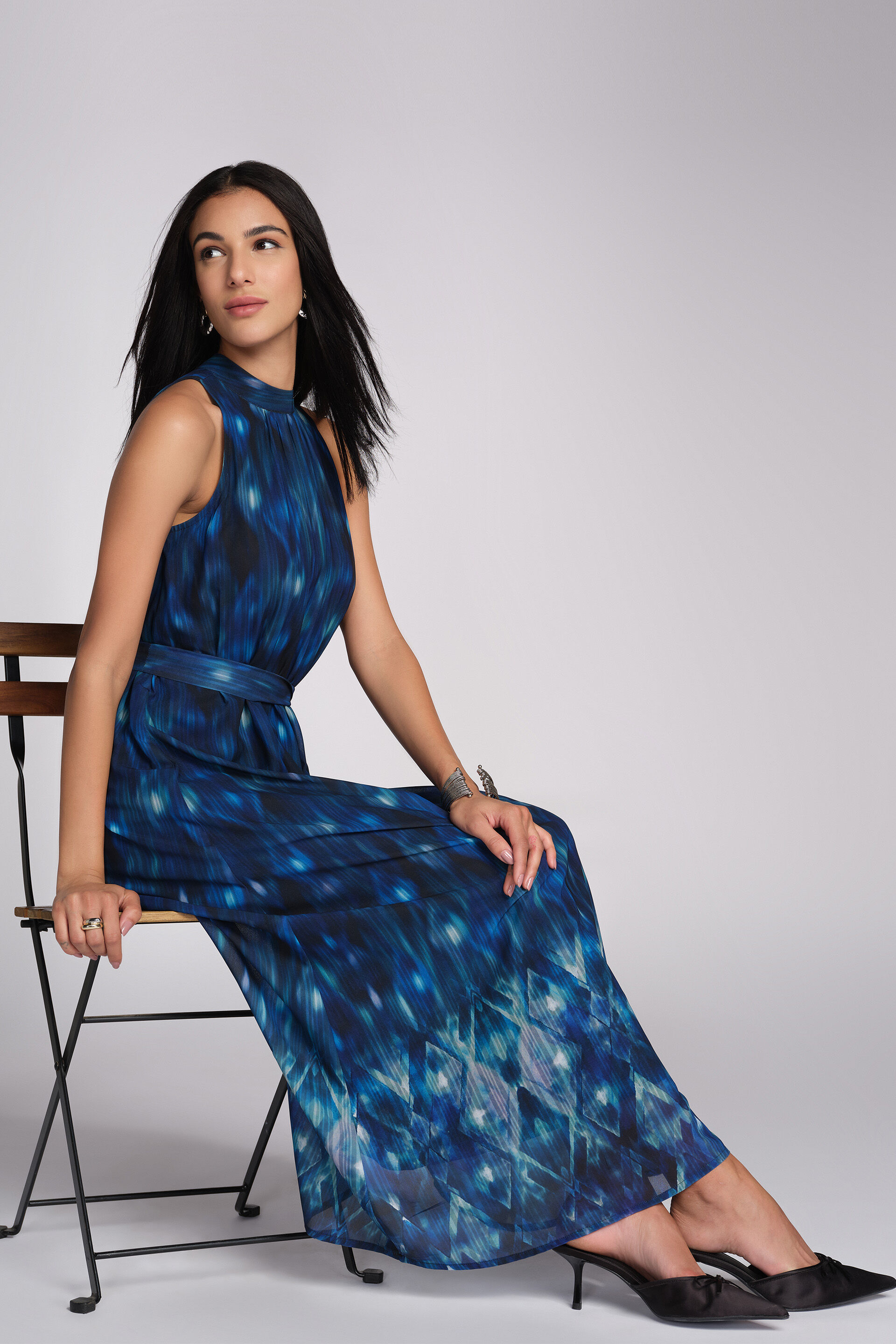 Aqua Drift Dress, Blue, image 4