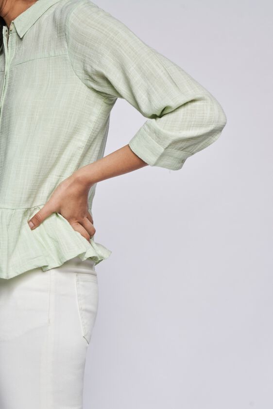 Mint Dobby Shirt Style Top, Mint, image 6