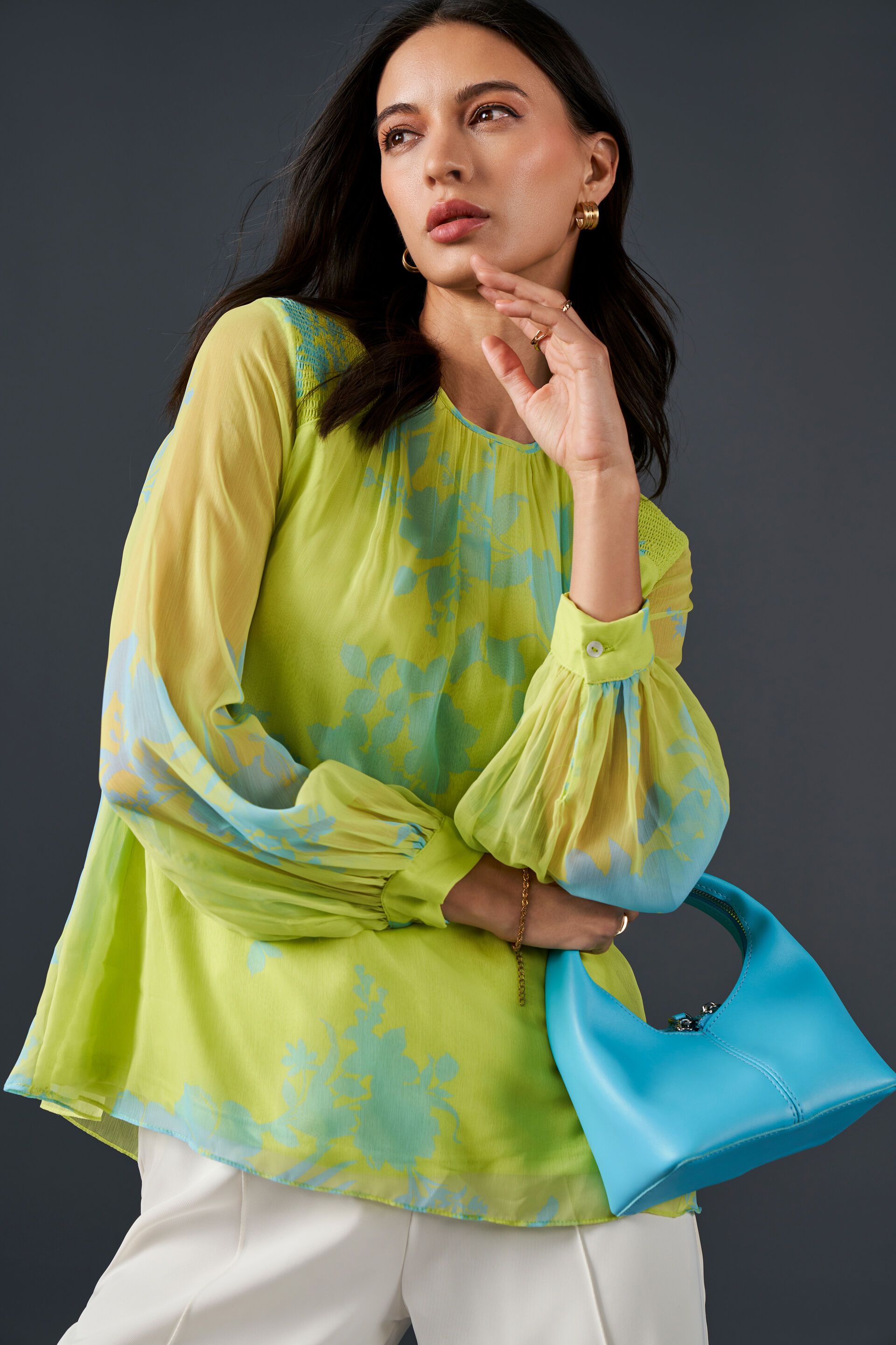 Vivid Hues Recycled Chiffon Top