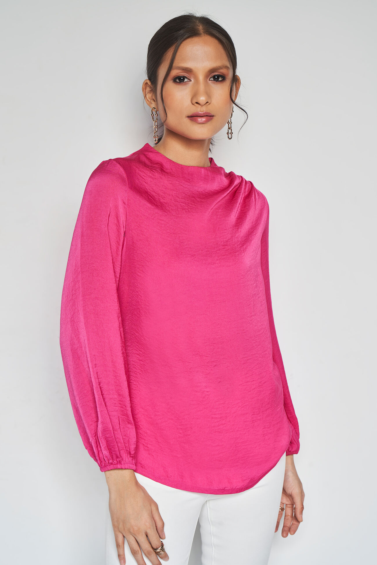 Shania Solid Top, Hot Pink, image 4