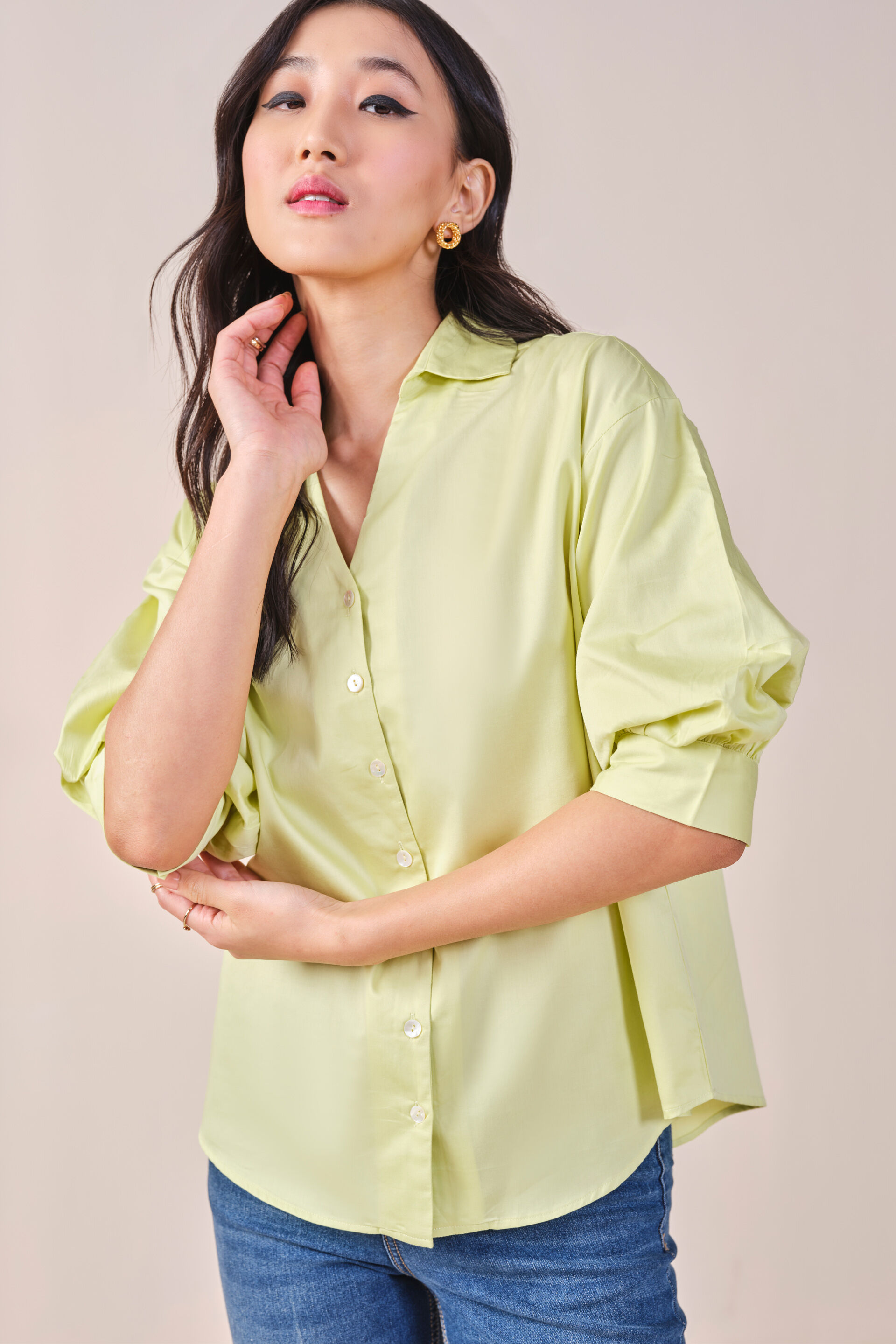 Lime Time Cotton Shirt, Lime Green, image 4