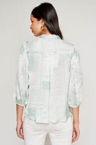 White Solid Straight Top, White, image 4