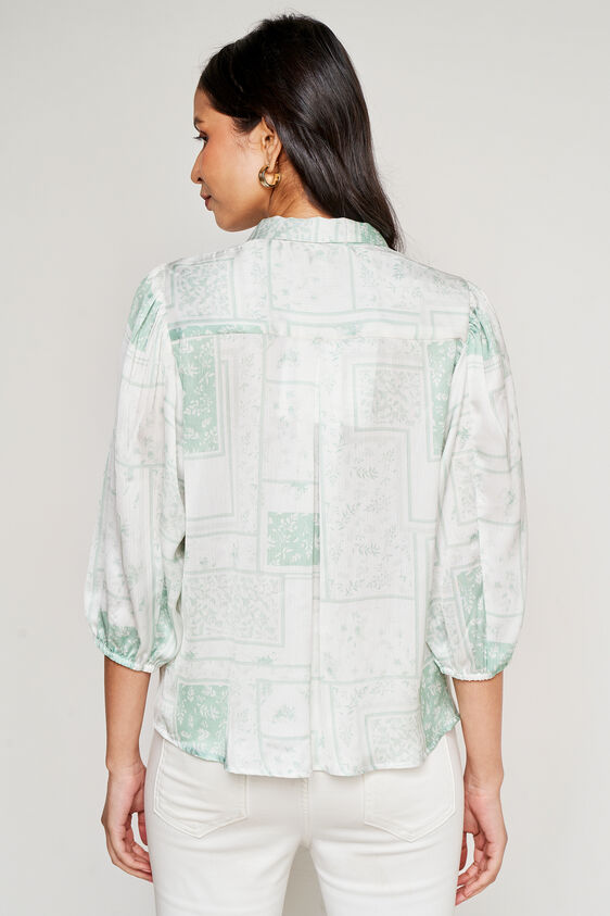 White Solid Straight Top, White, image 4