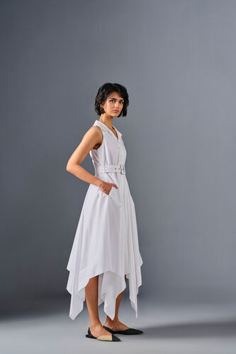 Frolic Summer Cotton Dress, White, image 3