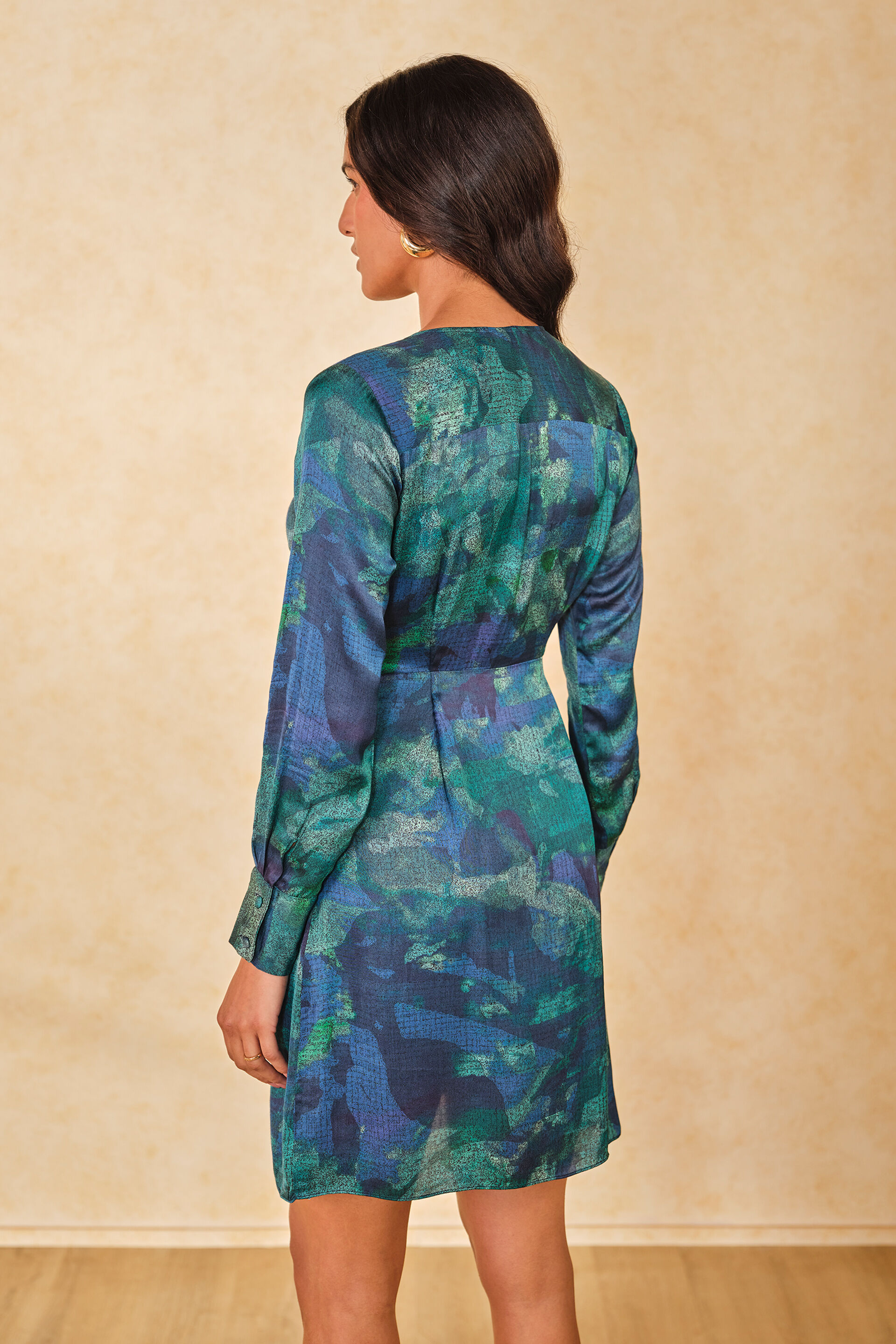 By The Shore Viscose Wrap Dress, Blue, image 7