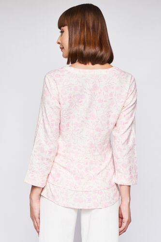 White Abstract Straight Top, White, image 6