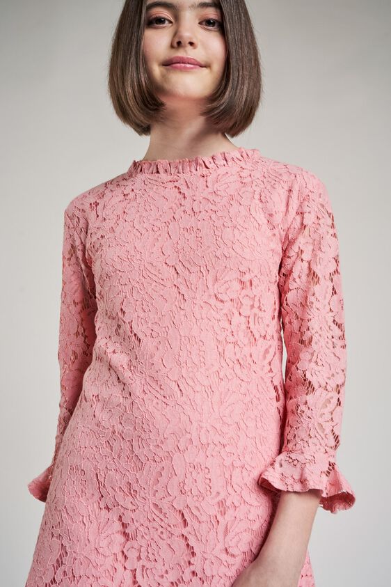 1 - Blush Solid A-Line Dress, image 1