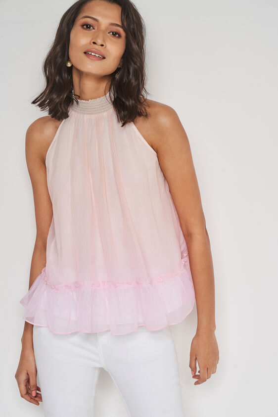 Cream Gathered High-Low Top, Cream, image 2