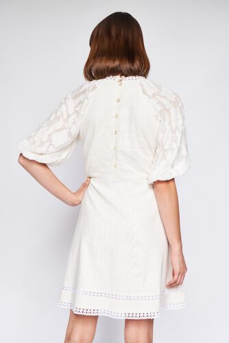 White Solid Straight Dress, White, image 5