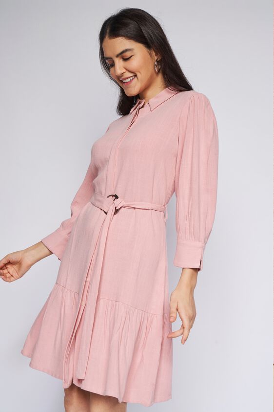 2 - Pink Solid Straight Dress, image 7