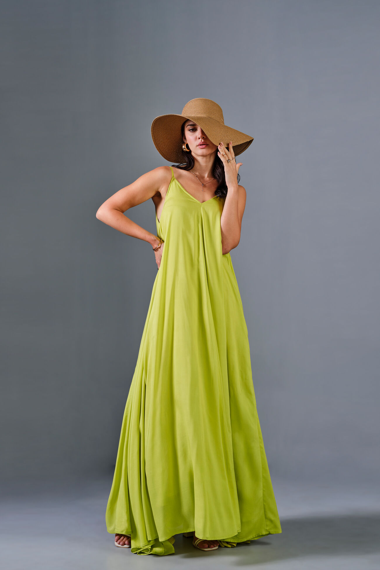 Clover Dream Modal Maxi Dress, Green, image 1