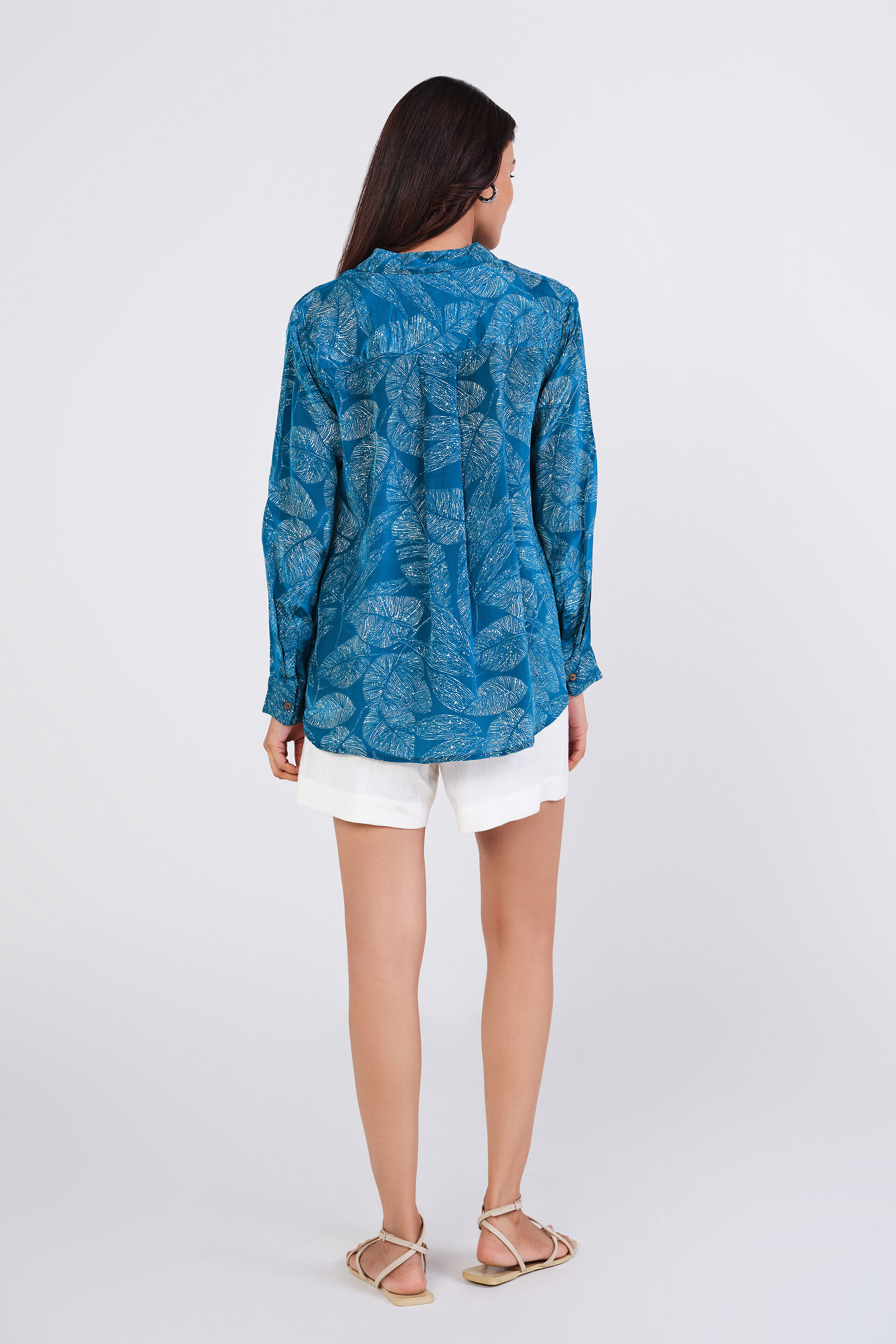 Blue Blooms Shirt, Blue, image 5