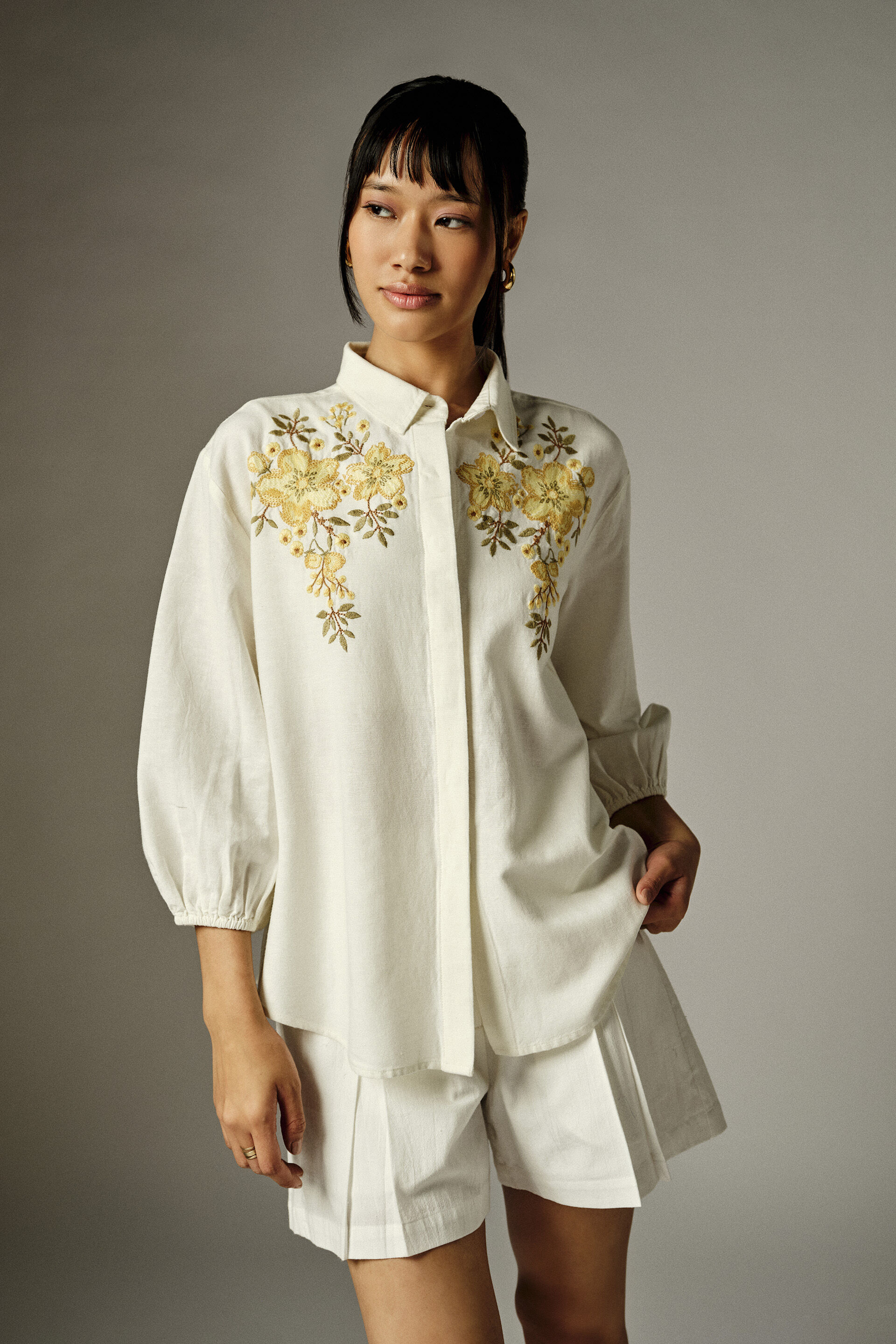 Buy Jenisa Embroidered White Shirt Online for Women from AND India ...