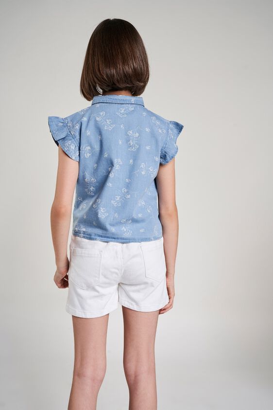 4 - Midnight Blue Floral Printed Tie-Up Top, image 4