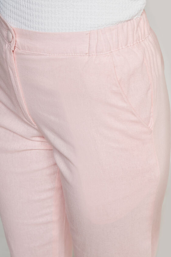 Linen Straight-Fit Trouser, Light Pink, image 5
