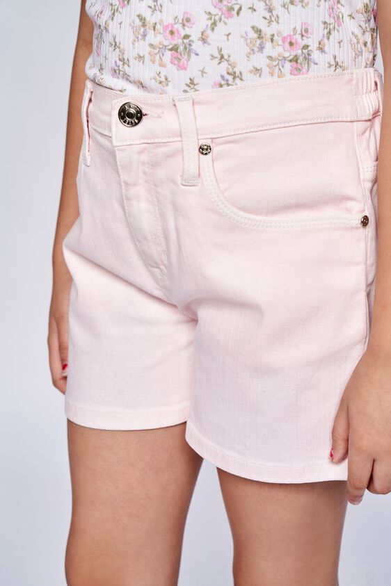 4 - Light Pink Solid Straight Shorts, image 4