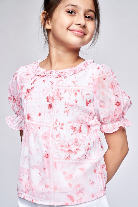 1 - Pink Floral Straight Top, image 1