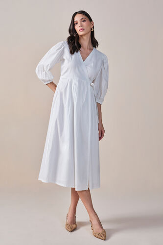 City Muse Cotton Dress, White, image 1