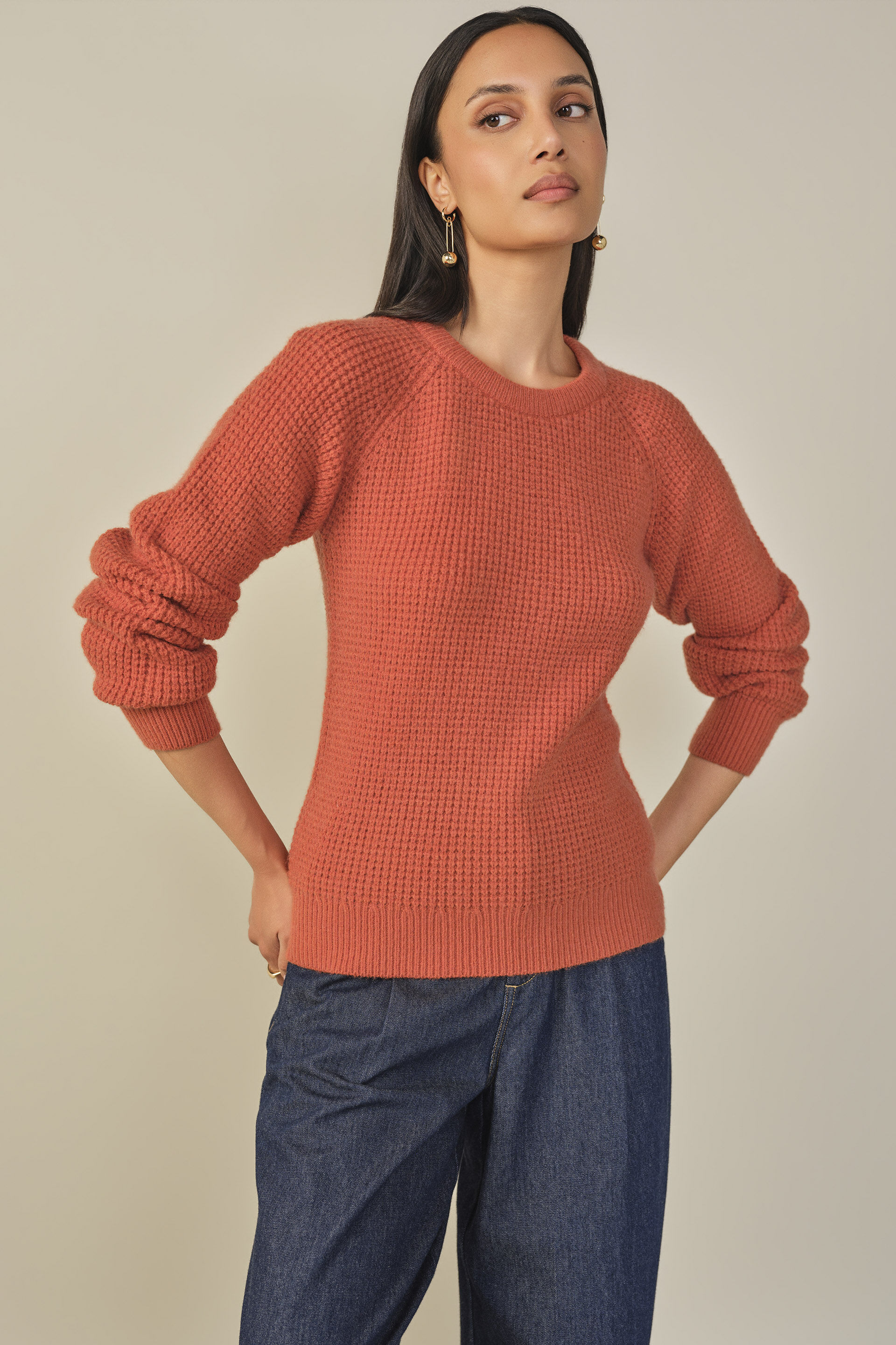 Solid Sweater in Rose, Rust, image 3
