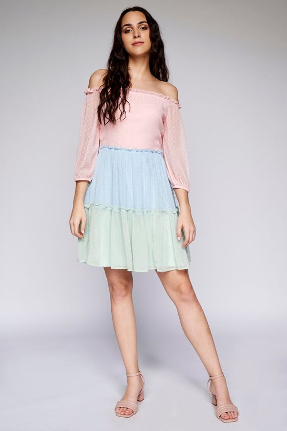 3 - Multi Colorblocked Gathered Dress, image 3