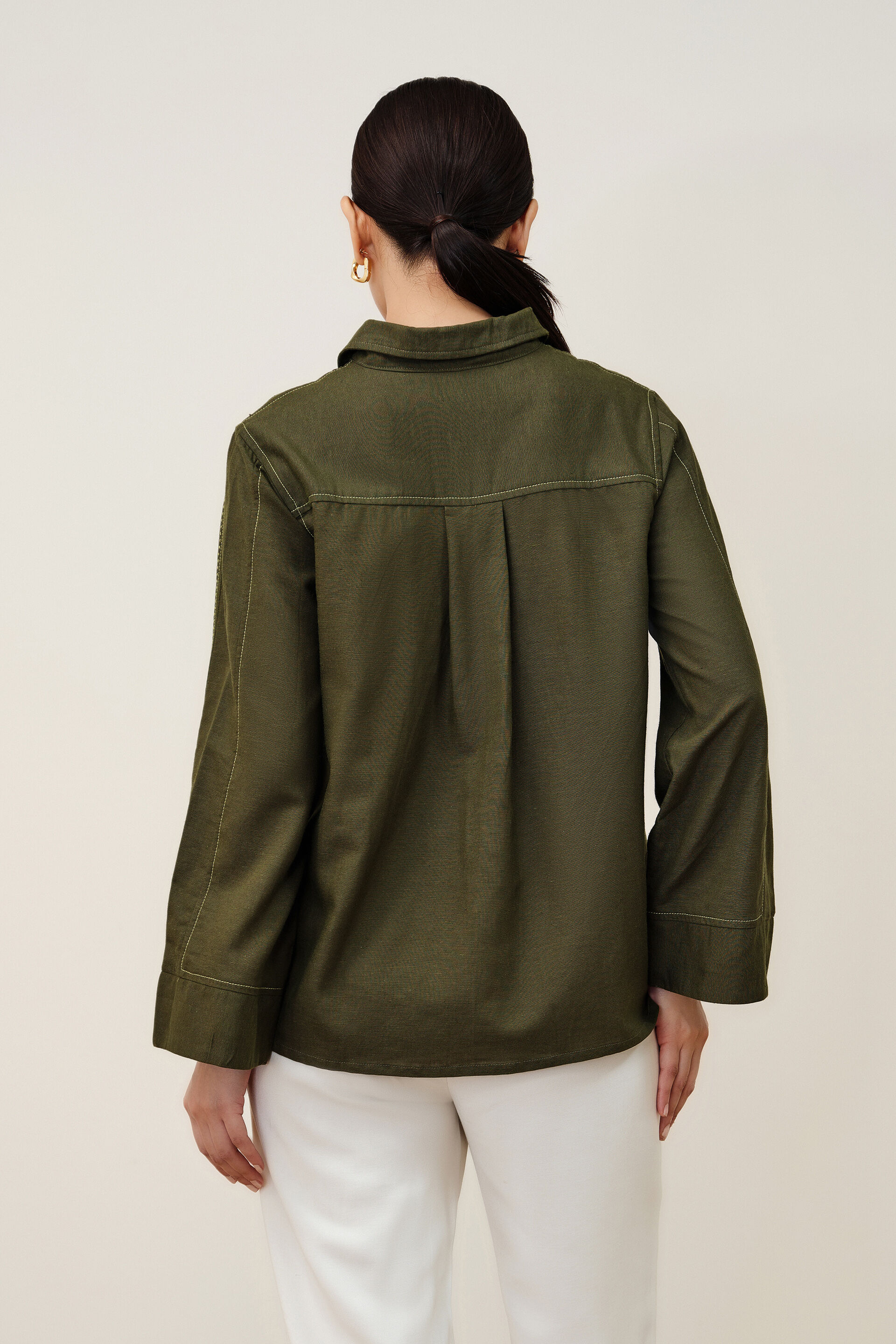 Orelia Olive Top, Olive, image 6