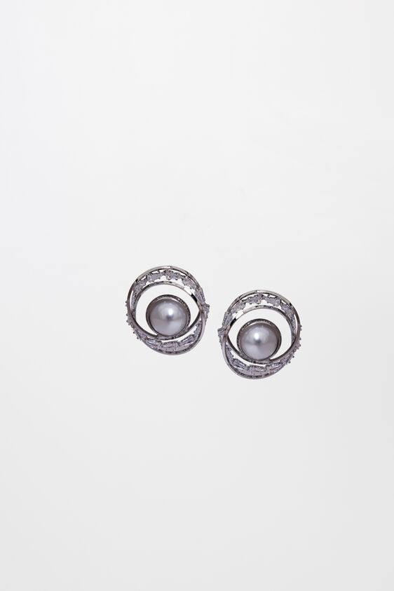 Silver Brass Earring, , image 1