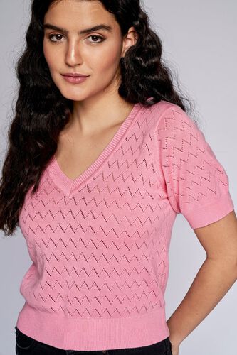 2 - Pink Solid Straight Top, image 2
