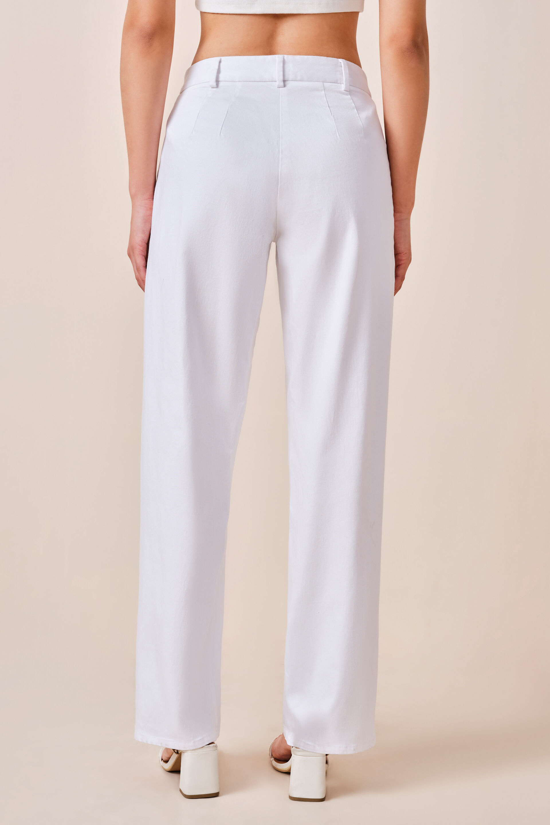 Lyla Cotton Trousers, Off White, image 3