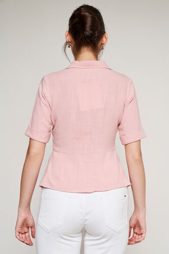 Peach Solid Flounce Top, Peach, image 5