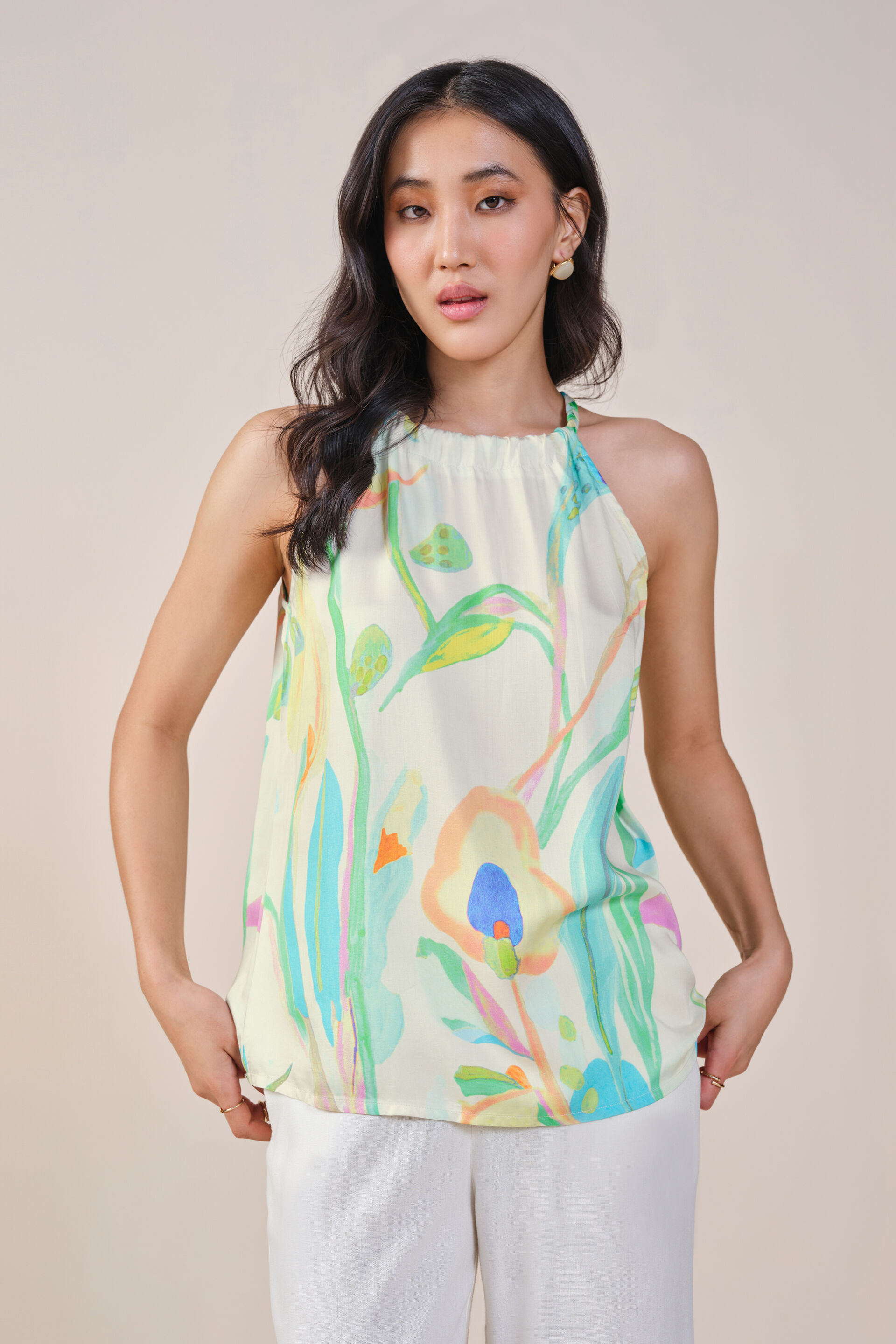A Floral Summer Viscose Top, Multi Color, image 1
