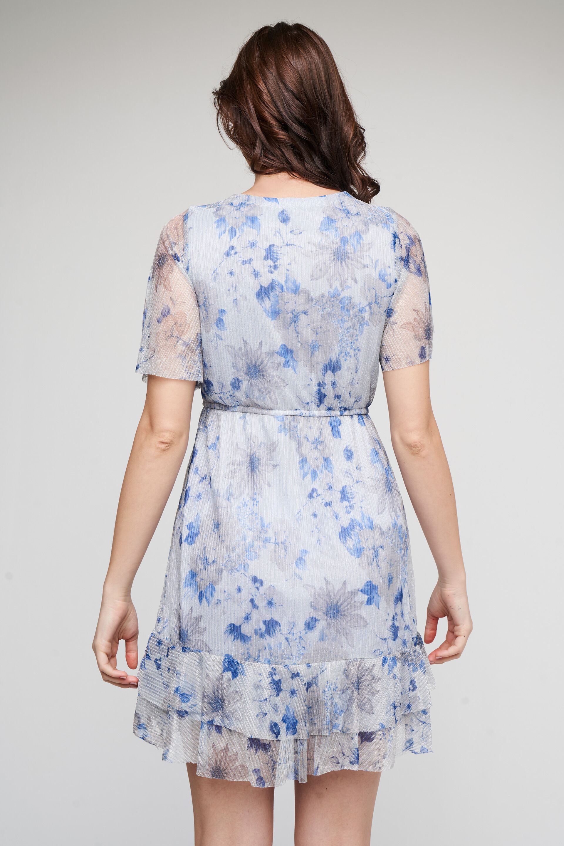 Multi Color Floral Short Sleeves Dress, Multi Color, image 6