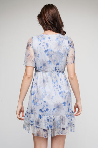 Multi Color Floral Short Sleeves Dress, Multi Color, image 6