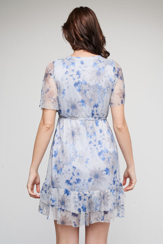 Multi Color Floral Short Sleeves Dress, Multi Color, image 6