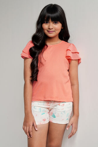 Orange Solid Straight Top, Orange, image 2