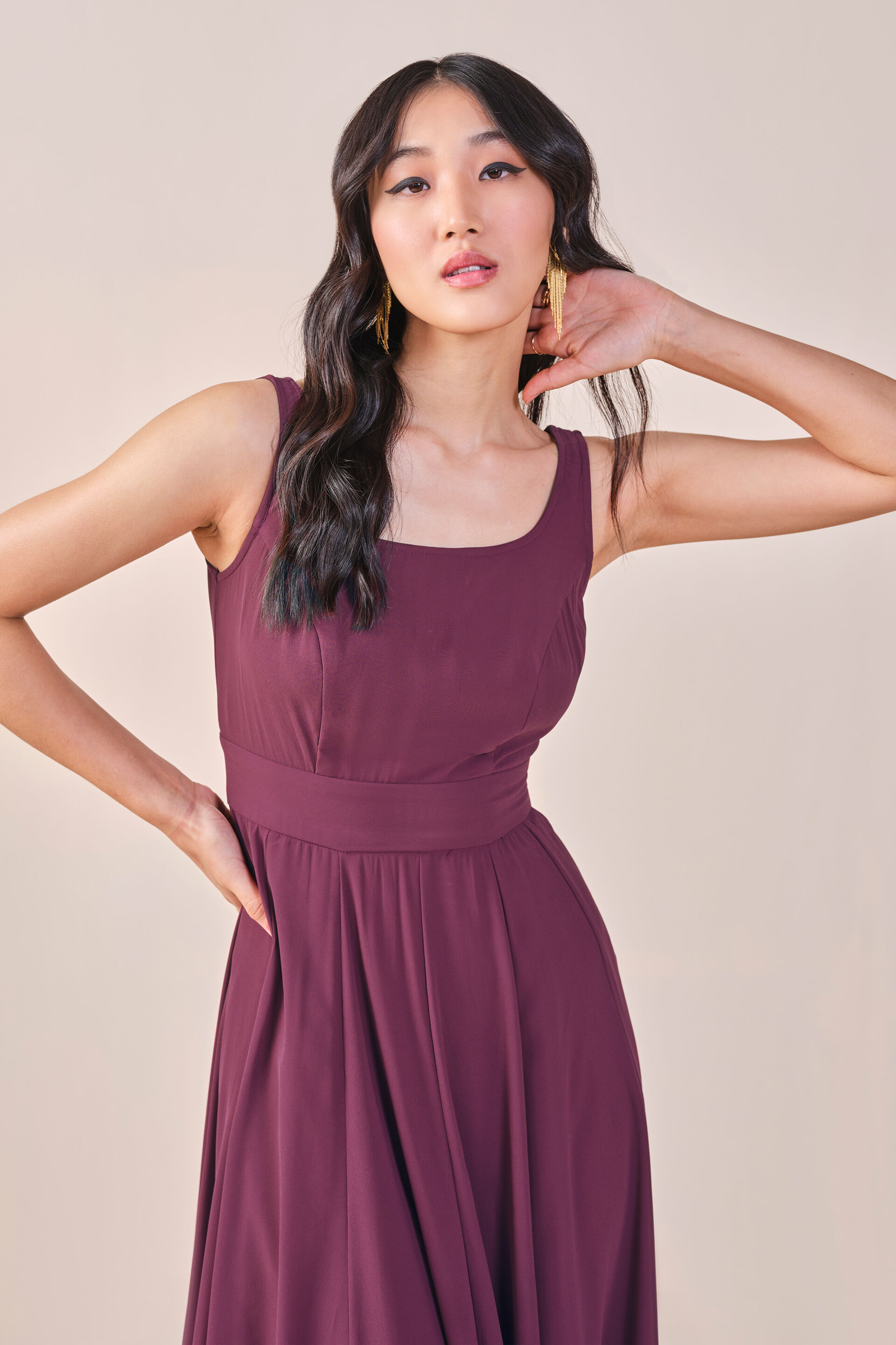 Arabella Maroon Maxi Dress, Maroon, image 8