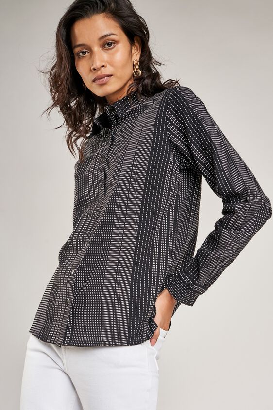 5 - Black Striped A-Line Top, image 5