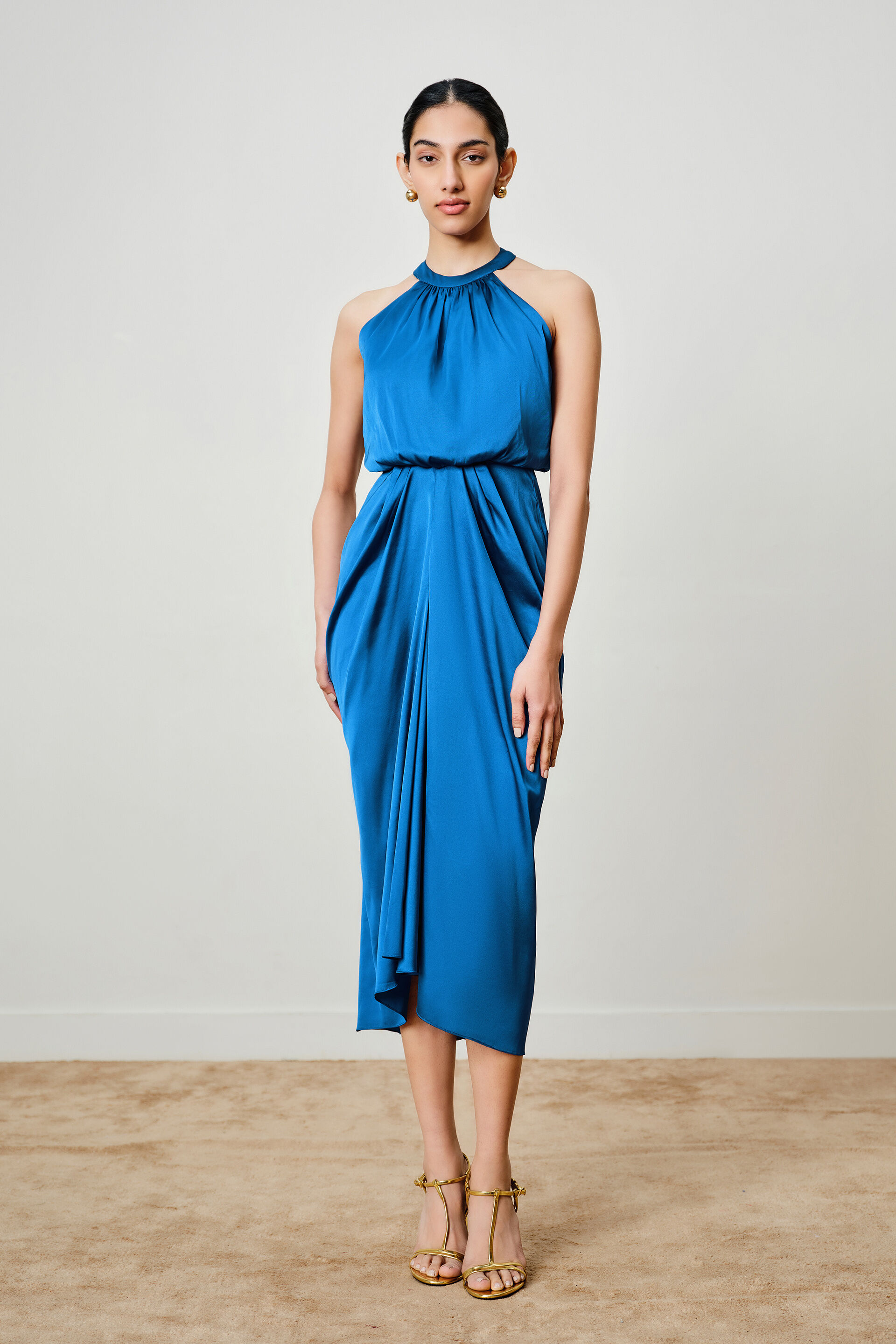 Pacific Blue Drape Dress