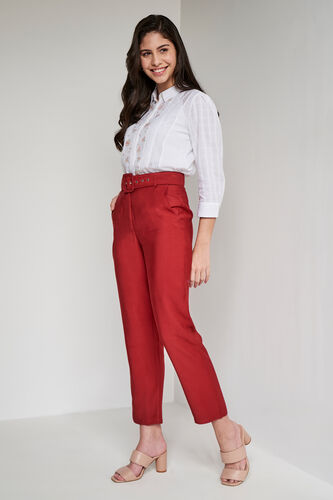 White Solid Straight Top, White, image 3